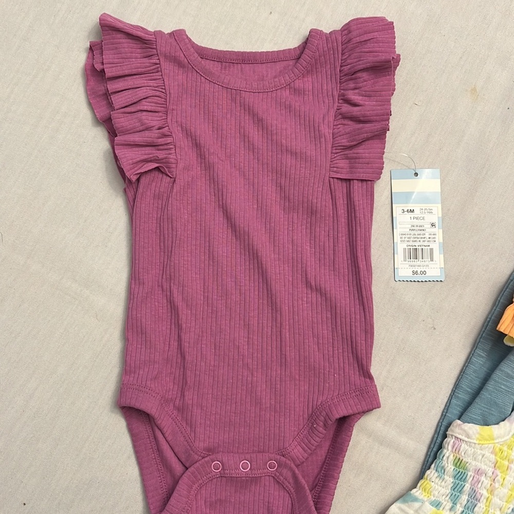 NWT Baby Girl Cat & Jack, Carter's 0 3 6 Month Summer Clothes ruffles - Picture 3 of 8